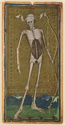 Døden, faksimile af et tarotkort fra «Visconti»-sættet, 1441-47